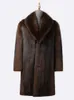 Casaco de vison masculino estilo designer de inverno Haining engrossado pele de lazer de negócios de meia idade UD03