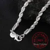 Genişlik gerçek% 100 925 STRING Gümüş Erkekler Halat Zinciri Moda Unisex Party Düğün Hediyesi Kolye Takı DZ Chains241L