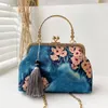 Evening Bags Cost Price Super Vintage Chain Fringe Women Shoulder Crossbody Bag Flowers Women's Handbags Purses