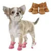 Vêtements de chien Vêtements de chien 4pcs Chaussures pour animaux de compagnie Bottes d'hiver imperméables Chaussettes Anti-dérapant Chiot Chat Pluie Chaussons de neige Chaussures pour petits chiens Chi Dhov4