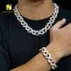 Partihandel pris oändlighetsstil lyxig hiphop smycken halsband is ut lab diamant moissanit silver kubansk länkkedja