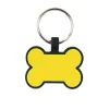 Creative Bone-Shaped Dog Tag Keychains DIY Food Grade Silicone Pet ID Card Pet Tags Keyring Keychain 0202