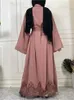Abbigliamento etnico Ramadan Kimono aperto Cardigan Abaya Dubai Arabo Turchia Islam Abito musulmano Abaya per le donne Caftano Marocain Robe Musulmane