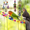 Autres fournitures d'oiseaux 10 paquets de jouets de cage pour perroquets fiables à croquer - Swing suspendu à mâcher pont de morsure en bois perles cloche à billes