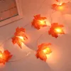 Décoration de fête 3M 20LED Feuille d'érable Guirlande lumineuse Fausses feuilles d'automne LED Guirlande de fée pour Noël Thanksgiving Halloween Maison