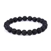 Pulseras de encanto 8 mm natural piedra volcánica trenza moda mujeres hombres pareja regalo lava aceite esencial parejas brazalete