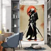 Гобелены Самурайский гобелен Красное Солнце японский аниме персонаж искусство настенный для мужчин спальня 40x60 дюймов домашний декоративный