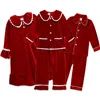 Pijamas de natal conjuntos de roupas infantis pijamas para meninas camisola meninos veludo manga longa calças crianças macacão terno do bebê 240122