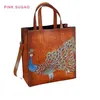 Pink sugao designer handbags tote bags women shoulder handbag genuine leather retro purse hand-painted animal tote bag high qualit1794