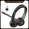 Fones de ouvido para celular EKSA - H16 Bluetooth 5.2 Fones de ouvido sem fio para PC AI ENC Mic 35H Tempo de conversação com dongle USB para escritório / Call Center YQ240202