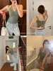 Dames Tanks Tawaaiw Gradiënt Streetwear Gebreide Tops Elastisch Mouwloos Camis Dames Slank Sexy Halter Lace Up 2024 Zomer Y2K Tank Top