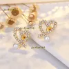 Stud 925 Silver ol Sweet Love Heart Stud örhängen Fashion Shining Crystal Bling Diamond 18k Guld Luxur Pearl Designer Ear Rings Earings Earring Smyckespresent 2024