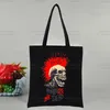 Shopping Bags Punks Not Dead Rock Canvas Shoulder Bag High Capacity Tote Aesthetics Cotton Handbags Books For Girls