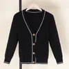 Maglieria da donna Tricot Maglioni lavorati a maglia da donna Cardigan nero Abbigliamento femminile Cappotto Primavera 2024 Camicette all'uncinetto Top Capispalla ritagliata