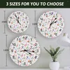 Wall Clocks Watercolor Floral Hand-Painted Plants Printed Clock Modern Silent Living Room Home Decor Hanging Watch