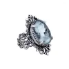 Bagues de cluster Vintage 6 couleurs Lady Queen Cameo pour femmes Antique Argent Plaqué Fleur Plante Rose Bague Bijoux De Mode