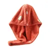 Towel Women Dry Hair Quick-dry Shower Cap Hat Super Absorbent With Button Turban For Drying Head Towels