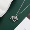 Fashion Shine Crystal Star Star Pendants 14K White Gold Necklace For Girl Women Chains Personlighet Estetisk designhalsband Y2K Jewelry 2024