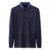 Mannen Polo Shirt Business Herfst T-shirt Lange Mouw Casual Mannelijke Polo Shirt Fit Slanke Koreaanse Kleding Knop Shirts 240202