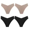Women's Panties 4PCS/Set Sexy Bikini Ice Silk Seamless Female Underwear Low-Rise High Elasticity Lady Briefs Fashion Lingerie