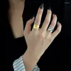 Cluster Rings F.I.N.S Korean Style Woman Simple S925 Sterling Silver Irregular Concave Ring Opening Matte Wide Index Cuff Finger For Men