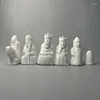 Dekoracyjne figurki nordyckie British Museum Lewis Chess Vintage Gipster Statue Rzeźbione ozdoby replika twarzy pokrywa królowa