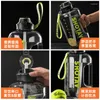 Water Bottles 1500ml/2000ml/2500ml Gallon Gym Bottle With Straw Large Capacity Summer Kettle Scale For Training Sport Fitness