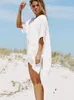 Fitshinling – robe de soirée blanche à lacets, style Boho, Sexy, couverture de plage, grande taille, ample, Slim, sortie paréos, été