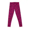 Pantalon actif Pink and Black Leopard Imprimer des leggings de sport