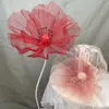 Wedding Party Decoration 1P Silk Yarn Poppy Artificial Flower Head Living Room Giant Yarn Window Display Home Ornaments Supply 240130