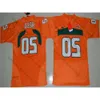 Miami NCAA Hurricanes Football Jersey 15 Brad Kaaya 20 Ed Reed 26 Sean Taylor 47 Michael Irvin 52 Ray Lewis Orange Blanc Haute Qualité Jer High