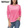 T-shirts pour femmes TACVASEN Col rond Pull à manches longues Femmes Joggers Sweatshirts Polaire Sweats à capuche chauds Casual Sportswear Entraînement en plein air