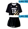 Kvinnors träningsdräkter haikyuu !! MSBY Black Jackals Women Fashion 3D Print Sexy Two Piece Set Soft T-shirt och Elastic Shorts Japanese Anime