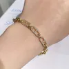 Länk armband klassisk ormkedjelekmband för kvinnor trend guld färg glänsande zirkon kubanska justerbara armband koppar lyxiga smycken gåva