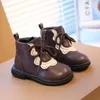 Bottes COZULMA Automne Enfants Filles Élégant Patchwork Ankel Chaussures Hautes Pour Bébé Enfants Respirant Mode Taille 21-30