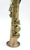 Eastern music pro vintage rose brass one piece straight Soprano Saxophone w/case