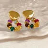Dangle Earrings Modern Jewelry 925 Silver Needle High Quality Brass Metal Colorful Beads For Women Girl Party Wedding Gift 2024