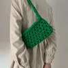 Handgefertigte Strickhandtaschen für Frauen, Baumwollseil-Einkaufstasche, Geldbörse, gehäkelt, kleine Hobo-Umhängetaschen, modische Einkaufstaschen, Clutch 240127