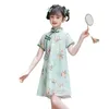 Girl Dresses 3-16Y Chinese Styles Children Evening Gown Kids Wedding Party Cheongsam Qipao Gift For Girls Short Sleeve Princess Dress