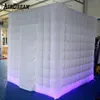 wholesale Cabine photo gonflable 1 porte en gros d'usine colorée intérieure 2,2 / 2,5 / 3 m gonflables tente cube PhotoBooth avec ampoules LED pour