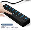 4/7 Port USB 3.0 Multi Splitter Hub 2.0 Use Power Adapter Multiple Expander Switch 30CM Cable Docking Stations