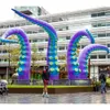 7mH (23ft) avec ventilateur en gros usine de tentacules de poulpe gonflables jambe bras de griffe pour le toit de construction et la décoration d'aquarium fête d'Halloween