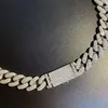 Collier cubain en Moissanite incrusté d'argent S925 pour hommes, longueur de 50cm