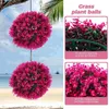 Kwiaty dekoracyjne Eukaliptus Grass Ball Sztuczne rośliny Kulki Fałszywe wisiorek plastikowy wewnętrzny topiary