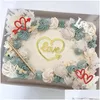 Altri articoli per feste per eventi Articoli per feste Cuore Amore Cake Topper Oro acrilico a forma di cuore Cupcake nuziale Regalo di San Valentino Desse Dhcld