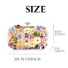 Amiqi femmes broderie perles fleur robes complètes cadre en métal fête soirée pochette sac à main portefeuille 240119