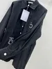 Blusa feminina blusas designer para mulheres camisa preta camisas moda manga longa lapela botão acima cardigan letras bordadas luxo casual top tops roupas femininas