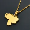 New Item Venezuela Map Pendant Necklaces 14k Yellow Gold Jewelry Venezuelan Jewellery