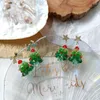 Boucles d'oreilles en cristal scintillant pour femmes, pendentif sur le thème de l'arbre de noël, clous d'oreilles, bijoux de Festival, cadeau pour femmes