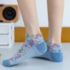 Skarpetki damskie 3Pair/Lot Styl w stylu koreański harajuku wygoda krótka bawełniana kawaii druk moda kwiat femme socken niska rurka